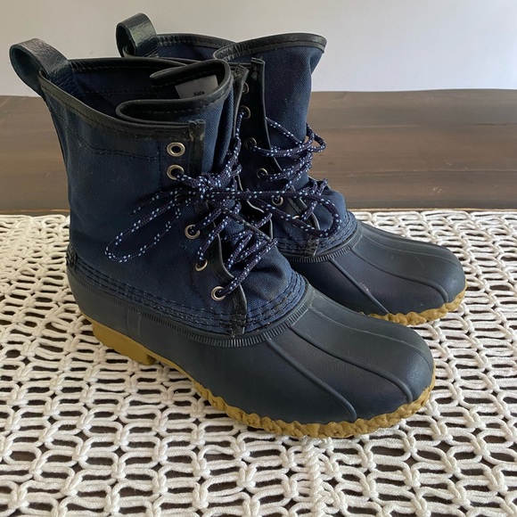 Ll Bean Navy Waxed Canvas Duck Bill 